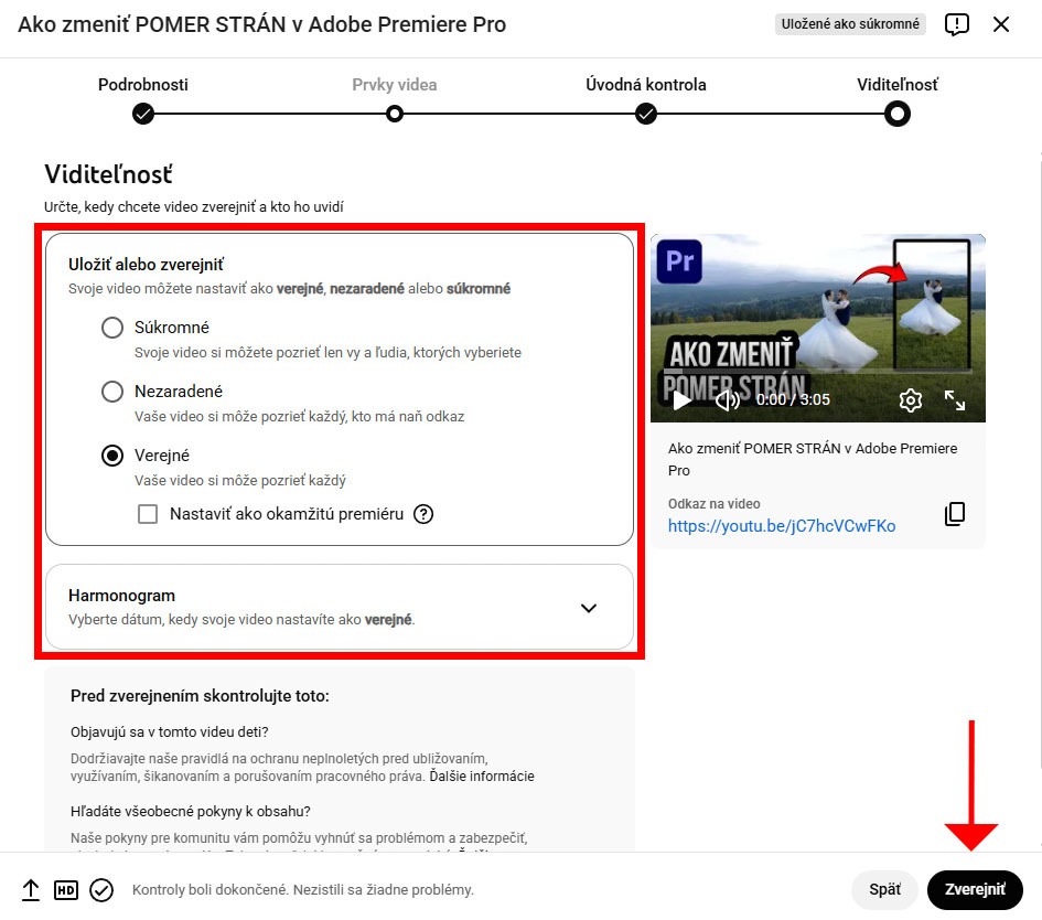 Nastavenie viditeľnosti